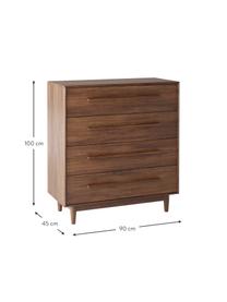 Cassettiera in legno di mango Paul, Legno di mango, Larg. 90 x Alt. 100 cm