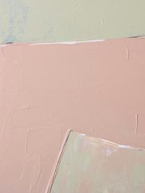 Gerahmtes Leinwandbild Olivia, Bild: Leinwand, Farbe, Rahmen: Eschenholz, Cremefarben, Rosa, B 100 x H 120 cm