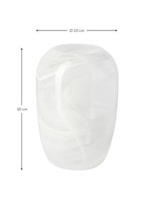 Ručne vyrobená sklenená váza Helvi, Sklo, Biela, polopriehľadná, Ø 20 x V 30 cm