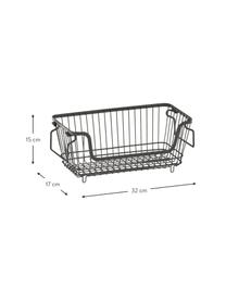 Cesta de metal Merka, Metal recubierto, Negro, An 32 x Al 15 cm