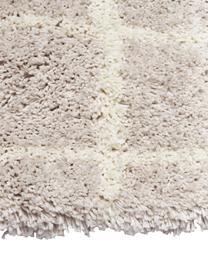 Flauschiger Hochflor-Läufer Amelie, handgetuftet, Flor: 100 % Polyester, Beige, Cremeweiß, B 80 x L 200 cm