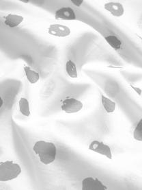 Funda nórdica de algodón Jana, Blanco, gris, Cama 90 cm (155 x 220 cm)