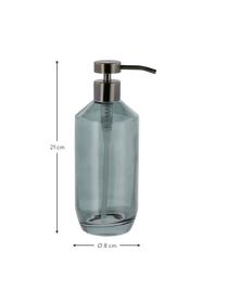 Seifenspender Vintage aus Glas, Behälter: Glas, Pumpkopf: Kunststoff, Blau, Schwarz, Ø 8 x H 21 cm