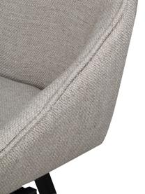 Krzesło tapicerowane Alison, obrotowe, Tapicerka: 100% polipropylen Dzięki , Stelaż: drewno naturalne z certyf, Nogi: metal malowany proszkowo, Greige tkanina, S 51 x G 57 cm