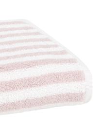 Gestreiftes Handtuch-Set Viola, 3-tlg., Rosa, Weiß, Set mit verschiedenen Größen
