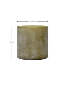 Glas-Teelichthalter Macha, Glas, sprühgefärbt, Grün, Ø 15 x H 15 cm