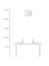 Plafón en look seda Arwa, Pantalla: plástico con aspecto de s, Anclaje: metal con pintura en polv, Blanco, Ø 52 x Al 31 cm