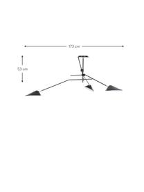 Lámpara de techo grande Neron, Estructura: metal con pintura en polv, Anclaje: metal con pintura en polv, Negro, An 173 x Al 52 cm