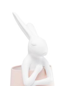 Grote design tafellamp Rabbit, Lampenkap: linnen, Lampvoet: polyresin, Stang: gepoedercoat staal, Wit, roze, Ø 23 x H 68 cm