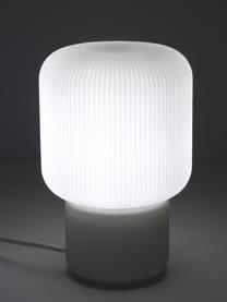 Kleine Tischlampe Marlon aus Glas, Lampenfuß: Glas, Lampenschirm: Glas, Weiß, Ø 15 x H 23 cm