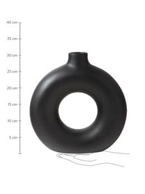 Design-Vase Livo aus Steingut in Schwarz, Steingut, Schwarz, Ø 5 x H 31 cm