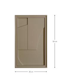 Decoración de pared artesanal Verge, Estructura: madera con acabado satina, Tablero: fibra de densidad media (, Greige, An 30 x Al 50 cm