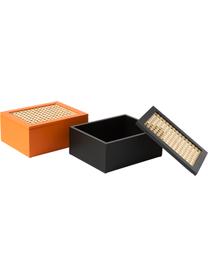 Aufbewahrungsbox Carina mit Wiener Geflecht, Box: Mitteldichte Holzfaserpla, Deckel: Mitteldichte Holzfaserpla, Orange, B 23 x H 10 cm