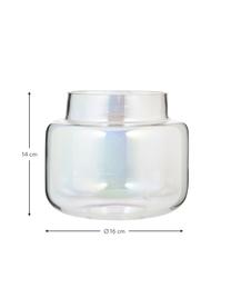 Skleněná opalizující váza Lasse, Sklo, Transparentní, opalizující, Ø 16 cm, V 14 cm