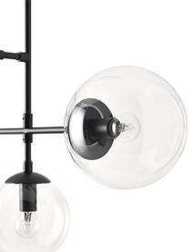 Große Pendelleuchte Cassia, Baldachin: Metall, pulverbeschichtet, Schwarz, Transparent, Ø 15 x H 150 cm