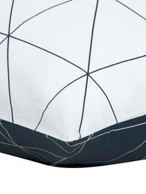 Funda de almohada de algodón Marla, Azul marino, blanco crema, An 50 x L 70 cm