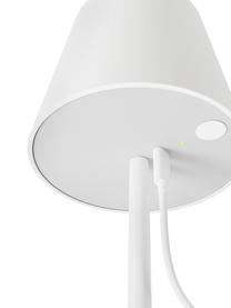 Dimmbare Tischlampe Fausta mit USB-Anschluss, Lampenschirm: Kunststoff, Lampenfuß: Metall, beschichtet, Weiß, Ø 13 x H 37 cm