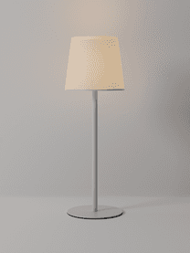 Dimbare tafellamp Fausta met USB-aansluiting, Lampenkap: kunststof, Lampvoet: gecoat metaal, Wit, Ø 13 x H 37 cm