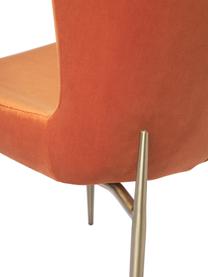 Samt-Polsterstuhl Tess von Chris Glass, Bezug: Samt (Polyester) Der hoch, Beine: Metall, pulverbeschichtet, Samt Orange, Goldfarben, B 49 x T 64 cm