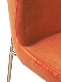 Samt-Polsterstuhl Tess von Chris Glass, Bezug: Samt (Polyester) Der hoch, Beine: Metall, pulverbeschichtet, Samt Orange, Goldfarben, B 49 x T 64 cm