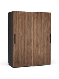 Modulárna šatníková skriňa s posuvnými dverami Simone, šírka 150 cm, niekoľko variantov, Vzhľad orechového dreva, čierna, V 200 cm, Basic