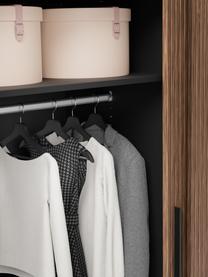 Modulaire schuifdeurkast Simone, 150 cm breed, verschillende varianten, Walnoothout optiek, zwart, Basis interieur, hoogte 200 cm