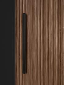 Modulaire schuifdeurkast Simone, 150 cm breed, verschillende varianten, Walnoothout optiek, zwart, Basis interieur, hoogte 200 cm