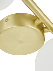 Plafonnier en verre opalescent Ciara, Blanc, couleur dorée, larg. 69 x haut. 16 cm