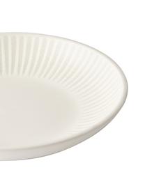 Pastateller Zabelle mit Streifendekor, 4 Stück, Steingut, Cremeweiß, Beige, Ø 24 x H 5 cm