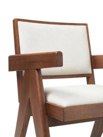 Sillón tapizado Sissi, Tapizado: 100% poliéster Alta resis, Estructura: madera de roble maciza, Asiento: contrachapado de madera d, Tejido blanco crema, madera de roble oscura, An 58 x F 52 cm