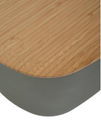 Brotkasten Box-It mit Bambus-Deckel, Dose: Melamin, Deckel: Bambus, Grau, B 35 x H 12 cm