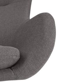 Fauteuil à oreilles pivotant Wing, Anthracite, larg. 76 x prof. 77 cm
