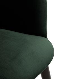 Sedia con braccioli in velluto verde Rachel, Rivestimento: velluto (rivestimento in , Gambe: metallo verniciato a polv, Velluto verde scuro, Larg. 56 x Prof. 70 cm