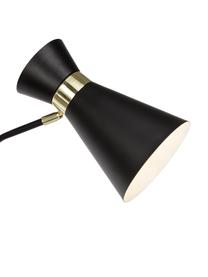 Lampa na čtení v retro stylu Grazia, Podstava lampy a stínidlo: černá Uchycení: matná zlatá, Š 39 cm, V 144 cm