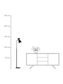 Lampa na čtení v retro stylu Grazia, Podstava lampy a stínidlo: černá Uchycení: matná zlatá, Š 39 cm, V 144 cm