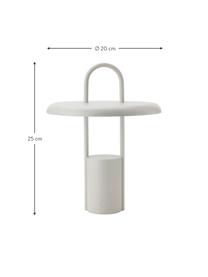 Lámpara de mesa LED para exteriores regulable Pier, con puerto USB, Lámpara: hierro recubierto, Cable: plástico, Beige, Ø 20 x Al 25 cm