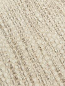 Handgewebter Wollläufer Asko in Creme/Hellgrau, meliert, Flor: 90% Wolle, 10% Baumwolle, Creme, Hellgrau, 80 x 250 cm