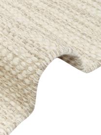 Handgewebter Wollläufer Asko, meliert, Flor: 90 % Wolle, 10 % Baumwoll, Beige, B 80 x L 250 cm