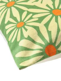 Haftowana poszewka na poduszkę Maren, 100% bawełna, Biały, zielony, pomarańczowy, S 45 x D 45 cm