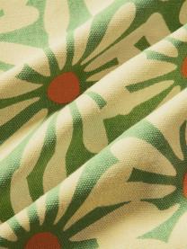 Funda de cojín doble cara bordada Maren, 100% algodón, Blanco, verde, naranja, An 45 x L 45 cm