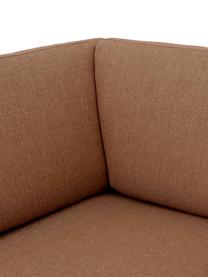 Canapé d'angle en tissu pieds en métal Fluente, Tissu nougat, larg. 221 x prof. 200 cm, méridienne à gauche