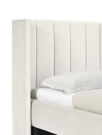 Jednolůžková sametová postel Dusk, Tlumeně bílá, Š 90 cm, D 200 cm