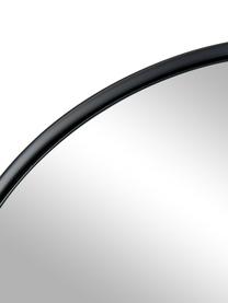 Runder Wandspiegel Lacie mit schwarzem Metallrahmen, Rahmen: Metall, beschichtet, Rückseite: Mitteldichte Holzfaserpla, Spiegelfläche: Spiegelglas, Schwarz, Ø 55 x T 3 cm