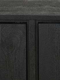 Dressoir Luca van massief hout in zwart, Frame: gelakt massief mangohout, Poten: gepoedercoat metaal, Zwart, B 90 cm x H 83 cm