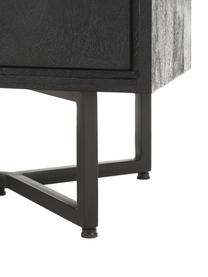 Sideboard Luca aus Massivholz, Korpus: Massives Mangoholz, lacki, Füße: Metall, pulverbeschichtet, Schwarz, B 90 x H 83 cm