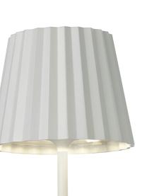 Mobiele dimbare LED tafellamp Trellia, Lampenkap: gelakt aluminium, Diffuser: kunststof, Lampvoet: gelakt aluminium, Wit, Ø 12 x H 38 cm