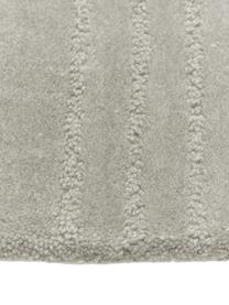 Alfombra artesanal de lana Mason, Parte superior: 100% lana, Reverso: 100% algodón Las alfombra, Gris claro estampado, An 160 x L 230 cm (Tamaño M)