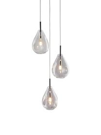 Lámpara de techo cluster de vidrio Bastoni, Anclaje: metal, Cable: plástico, Cromo, transparente, Ø 35 x H 120 cm