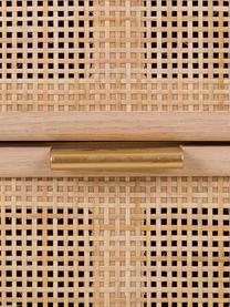 Cómoda de madera Cayetana, Estructura: tablero de fibras de dens, Patas: madera de bambú pintada, Madera clara, An 42 x Al 101 cm