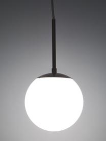 Petite suspension boule verre opalescent Cafe, Blanc, couleur argentée, Ø 30 x haut. 44 cm